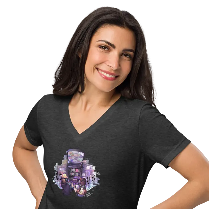 Women's Relaxed V-Neck Tee (Purple Dreams Design) product image (1)