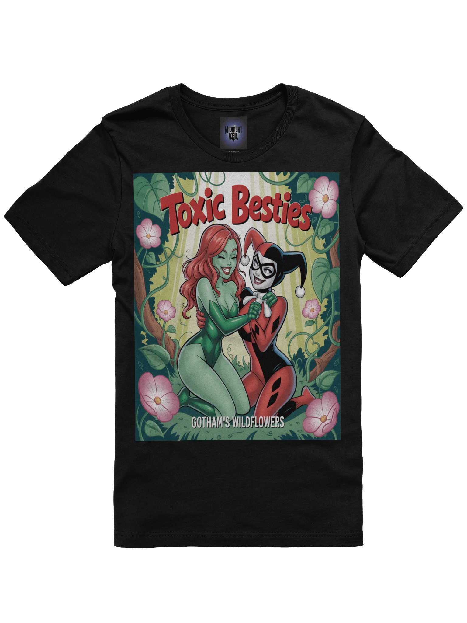 Toxic Besties: Poison Ivy and Harley Quinn's Wildflower Whisper Graphic Tee product image (3)