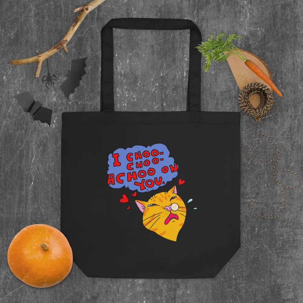 Achoo on You Orange Cat Totebag / Black-Oyster product image (6)