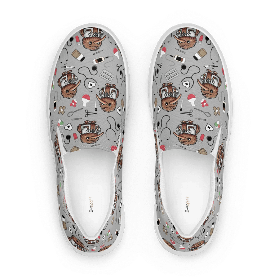 Cute Medical Kiwi Slip-On Canvas Shoes (Grey) product image (5)
