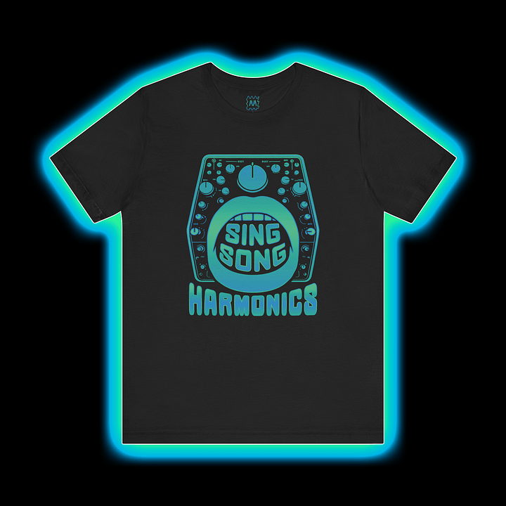 Sing Song Harmonics/Filter Mouth - Synthesizer/Sound Designer T-Shirt (CYAN PRINT) product image (1)