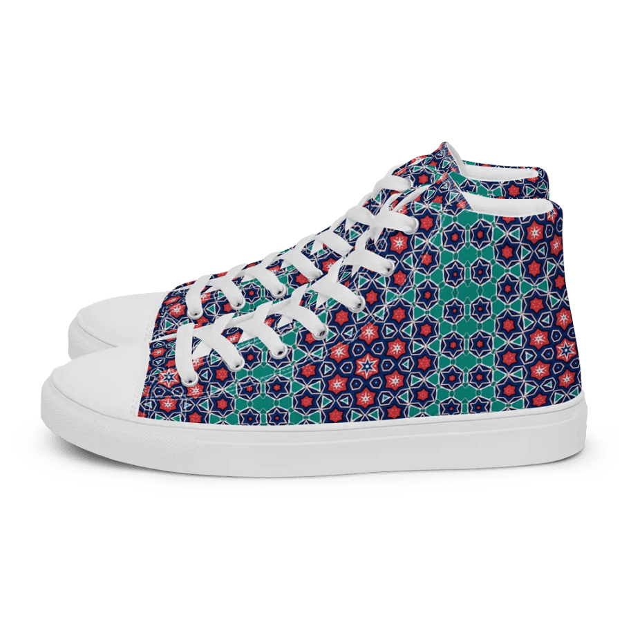 Symmetry Chic: Geometric High Top Canvas Shoes product image (4)