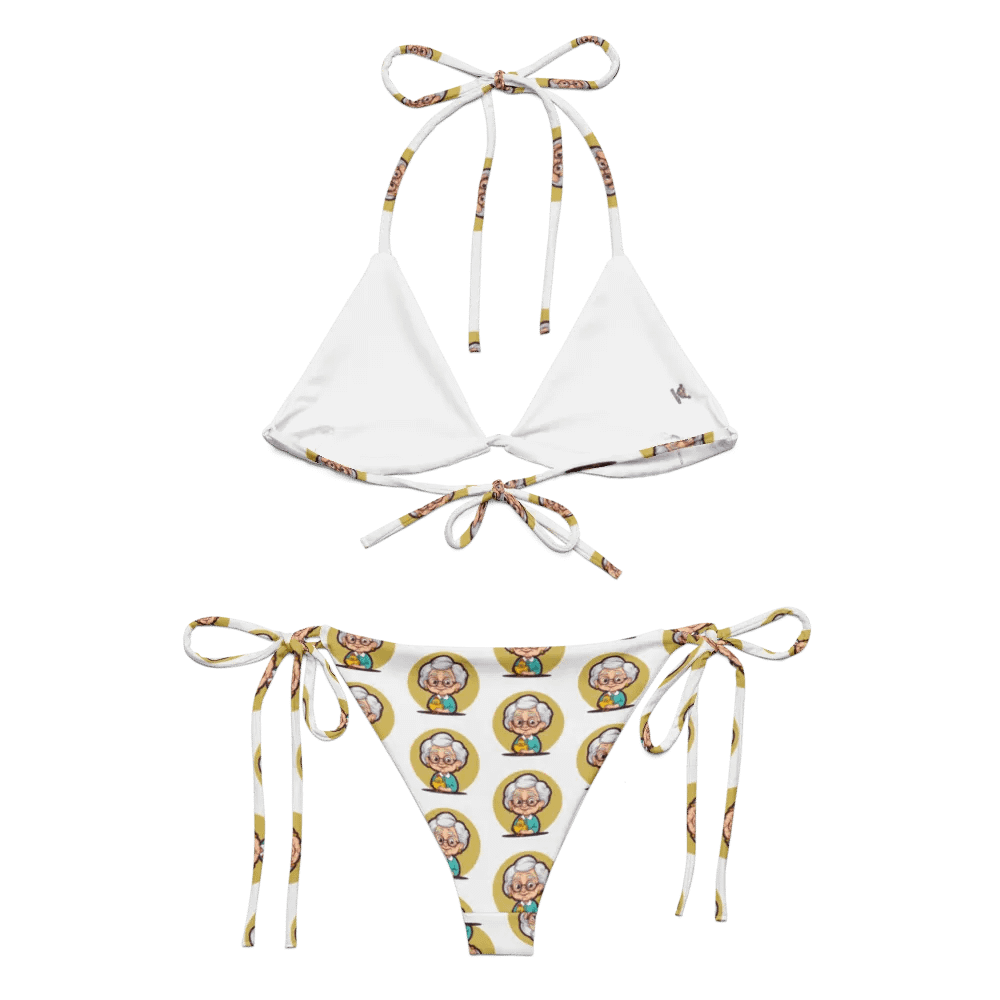 Golden Years Teal Elderly All-Over Bikini product image (1)