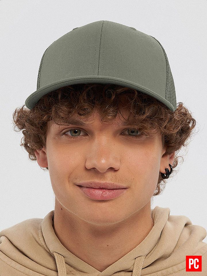 Plain Color Loden Snapback Mesh Trucker Hat product image (1)