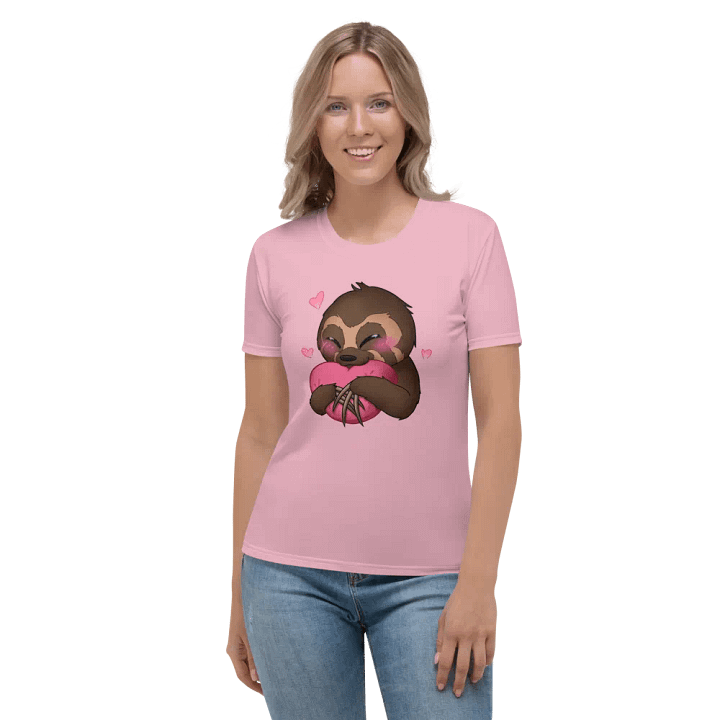 Blushing Sloth Women's Crew Neck T-Shirt product image (1)
