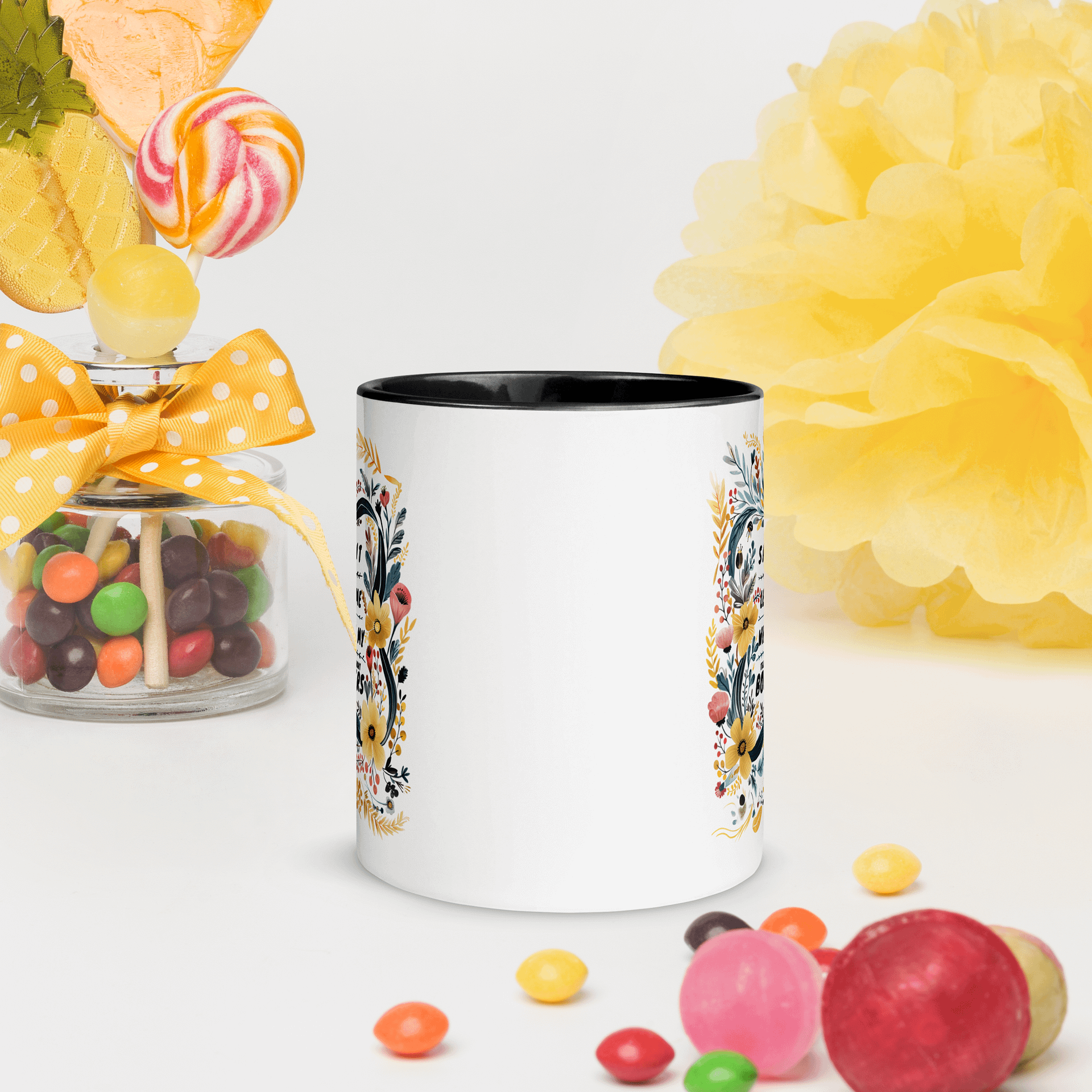 Spirit Lead Me Where My Trust Is Without Borders Floral Bliss Of a Peek-a-Boo Burst Of Vibrant Colors Ceramic Mug product image (4)