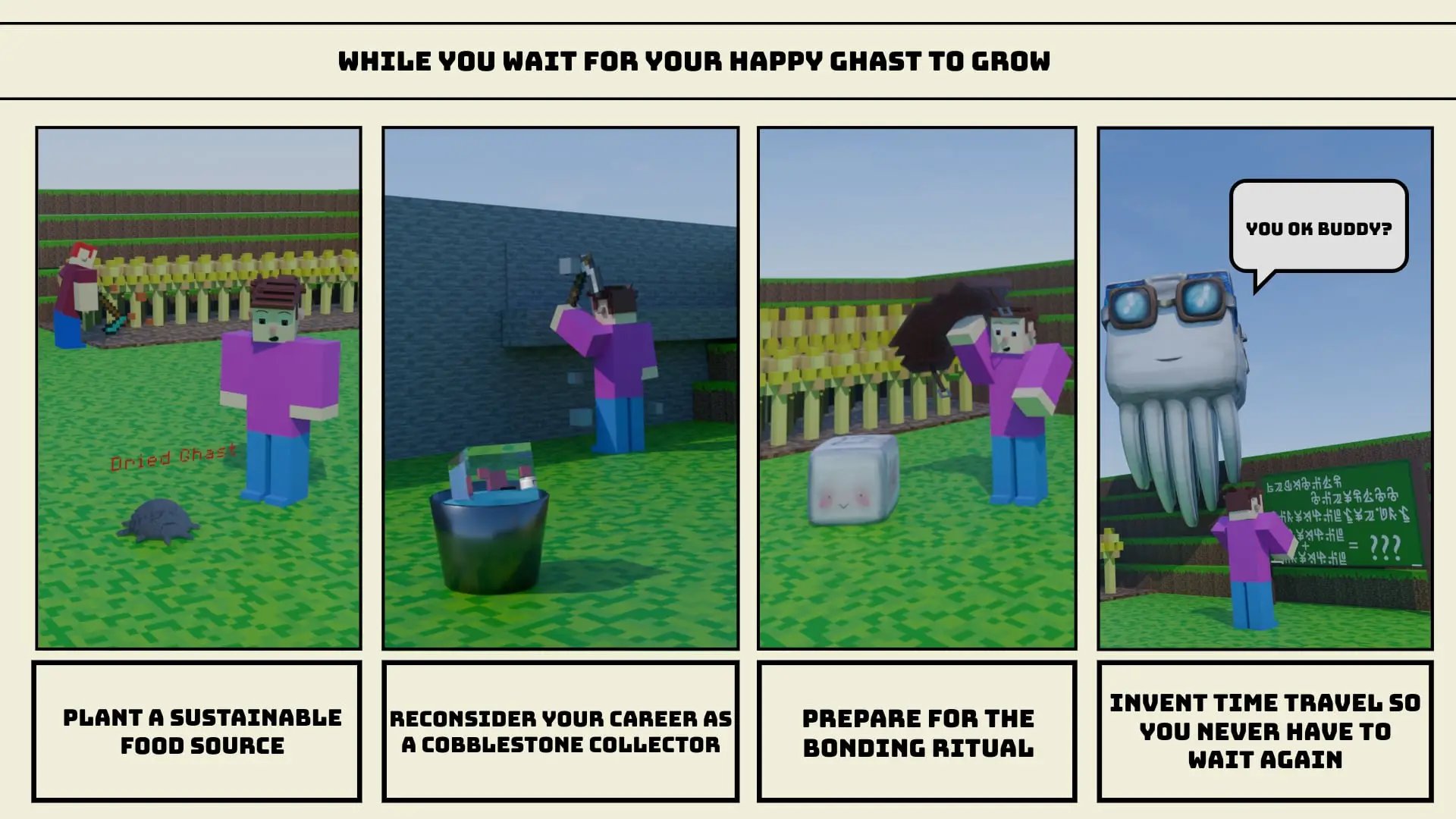 I had a request from a public Minecraft server to make a comic based on their original concept art.  Their server is free to play! Check out their discord: https://discord.gg/cozymc. Tell them the Dark Tower sent you 😉
