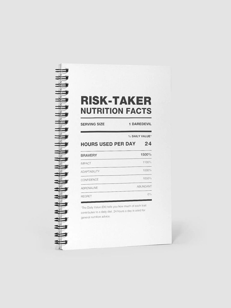 RISK-TAKER Nutrition Facts Notebook product image (2)
