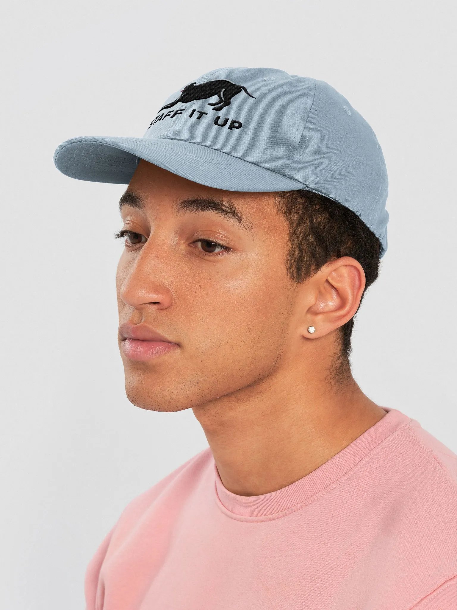 Staff It Up Classic Dad Hat(Embroidered) of a Staffordshire Terrier(Black) product image (20)