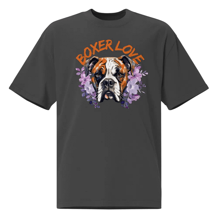 Floral Boxer Love Oversized Tee product image (1)