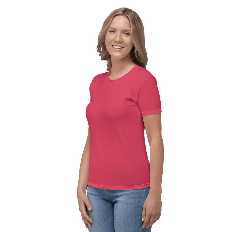 Plain Muted Red Light Summer Women's Crewneck Polyester Heavyweight Premium T-Shirt by Treasure Pie product image (6)