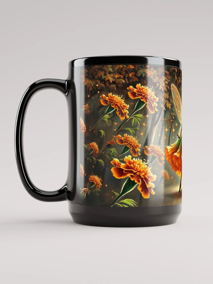 Enchanted Marigold Fairy 15 oz Black Glossy Mug product image (6)