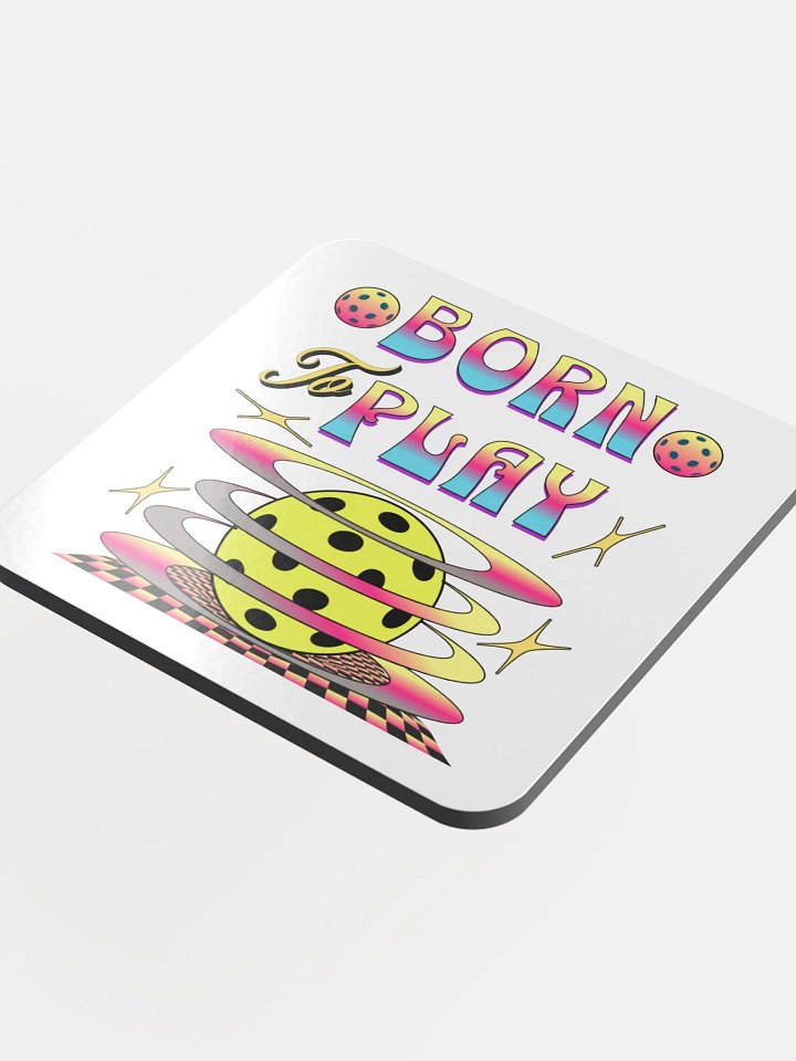 Born To Play Pickleball Vibrant Coaster product image (1)