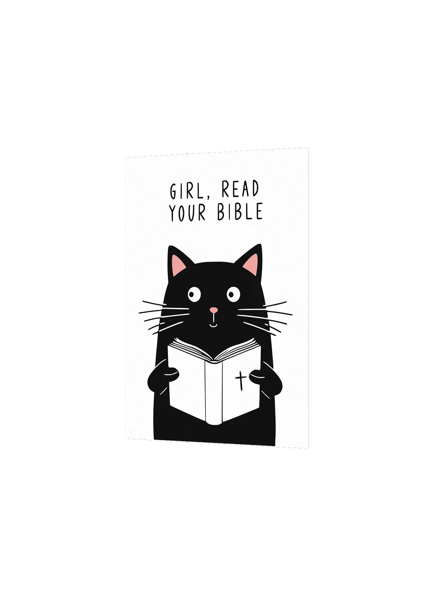 Girl Read Your Bible | Cat Wall Art | Christian Decor | Faith Humor | Home Decoration | Gift Christian product image (16)