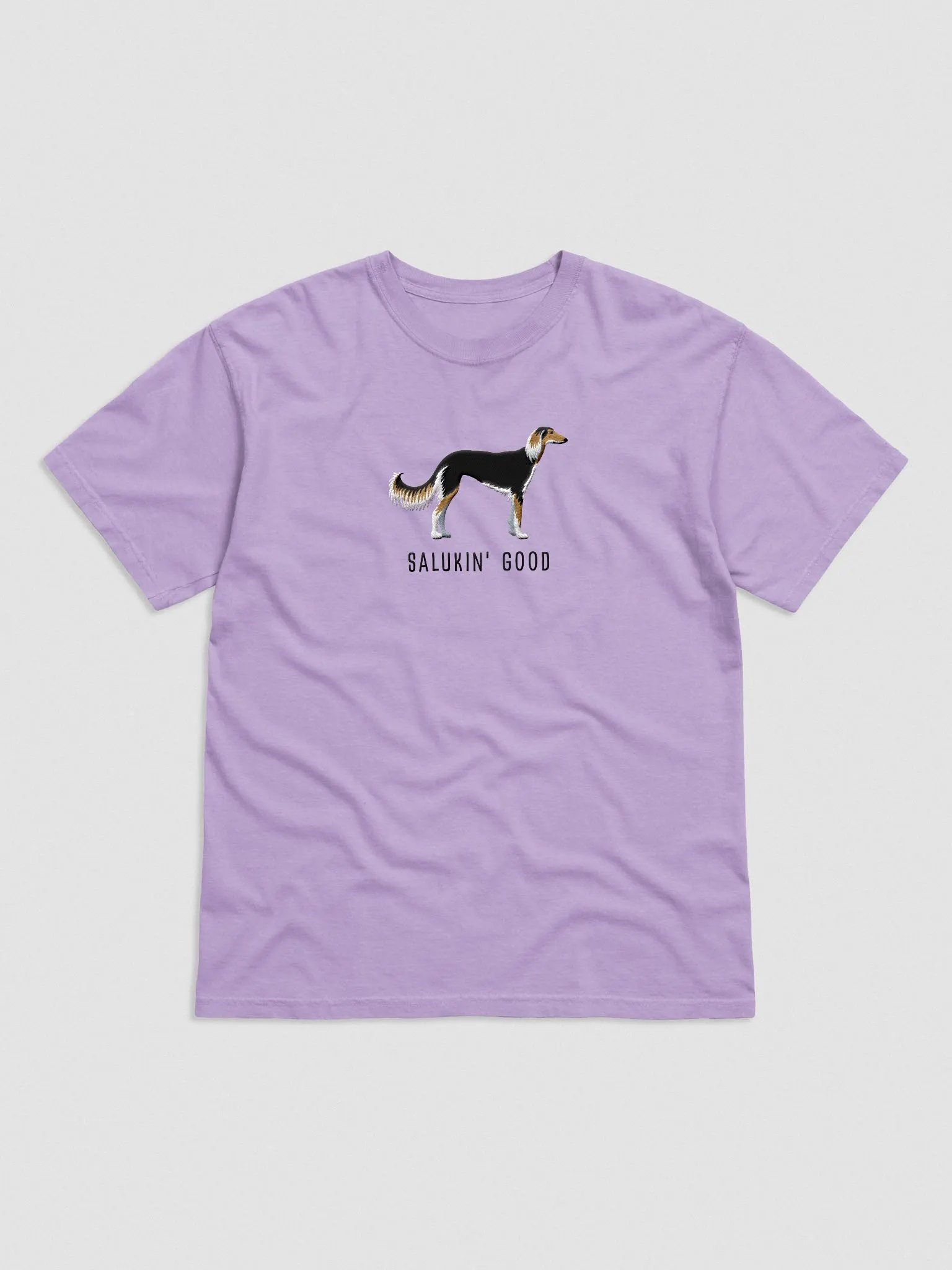 Salukin' Good T-Shirt(Embroidered) of a Saluki(Black & Tan) product image (4)