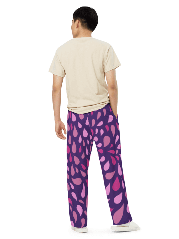 Purple Paisley All-Over Print Unisex Wide-Leg Pants product image (4)