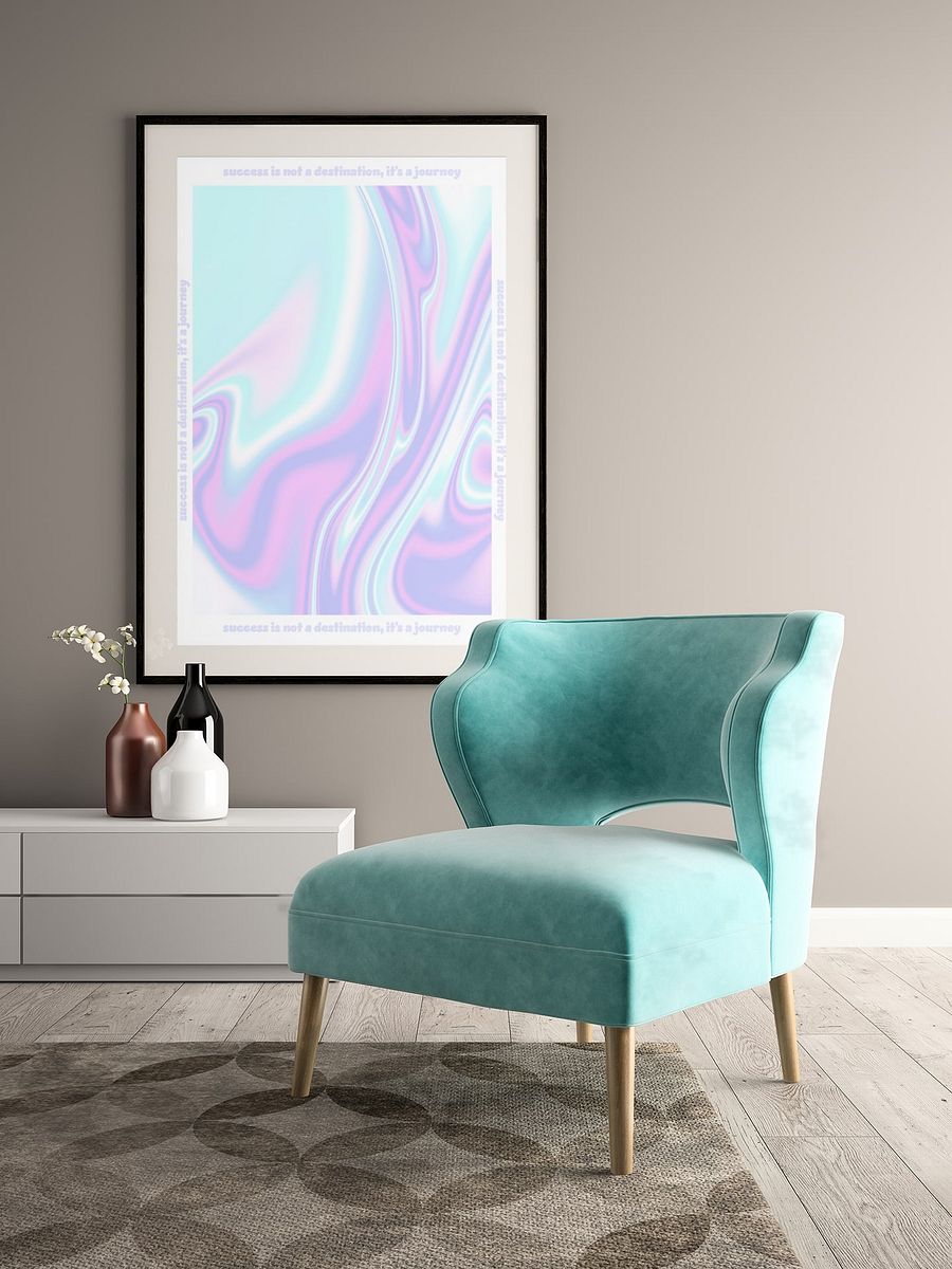 Holographic Success Journey Quote Print, Inspirational Pastel Wall Art, Office Decor, Motivational Poster, Modern Home Aesthetic Artwork product image (4)