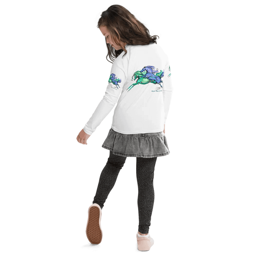 Staceys Galloping Horses Youth Rash Guard product image (10)