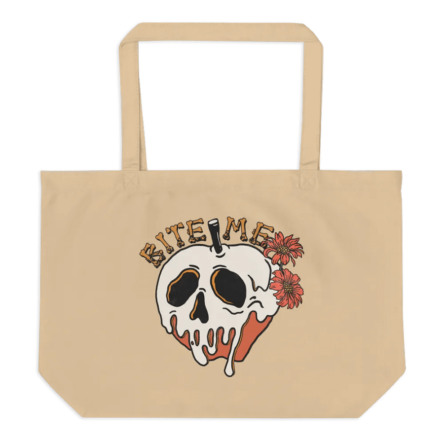 Macabre Whimsy Apple Skull Tote Bag product image (6)