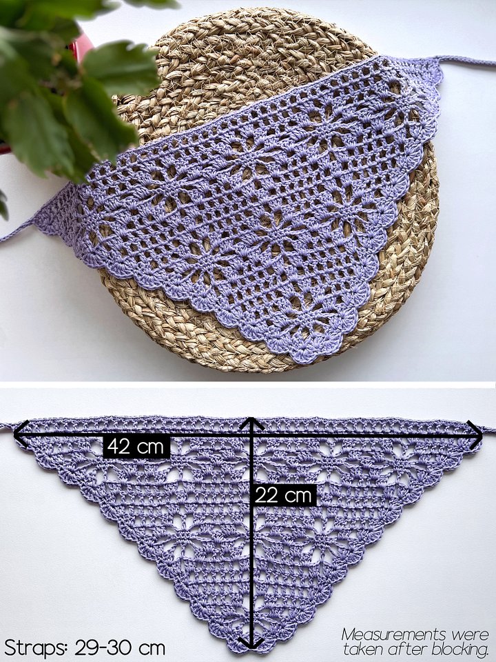 Crochet Pattern: Floral Diamond Mesh Bandana product image (2)