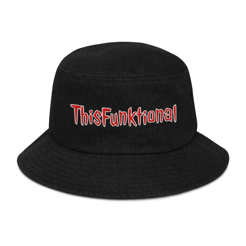 ThisFunktional Bucket Hat (red letters with white outline)