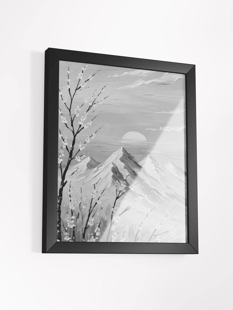 Cherry Blossom at Mount Fuji Black and White Painting product image (25)