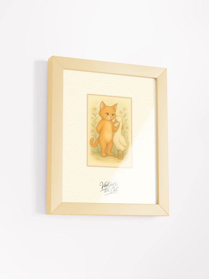 Vaikauri Cat Vibrant Ayous Wood Framed Matte Artprint product image (3)