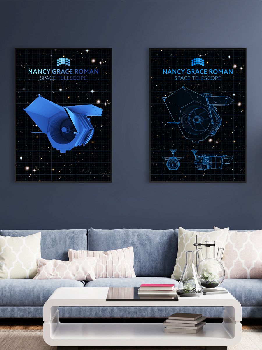 Nancy Grace Roman Telescope Blueprint Poster — NASA NGRST Space Print product image (2)