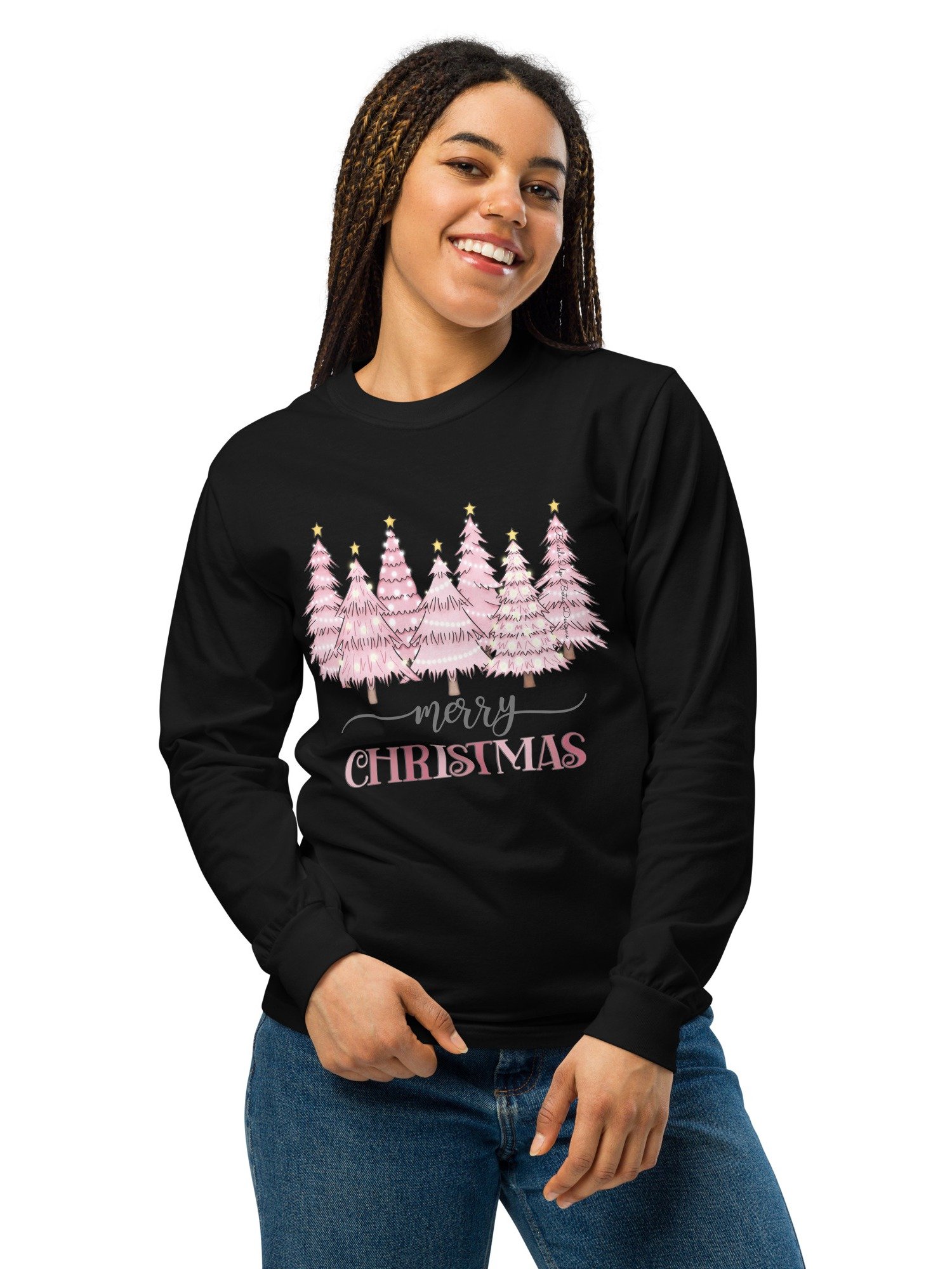 Holiday - Twinkle Pinkmas! Merry Christmas with Pastel Trees- Long-sleeve Comfort Colors product image (6)