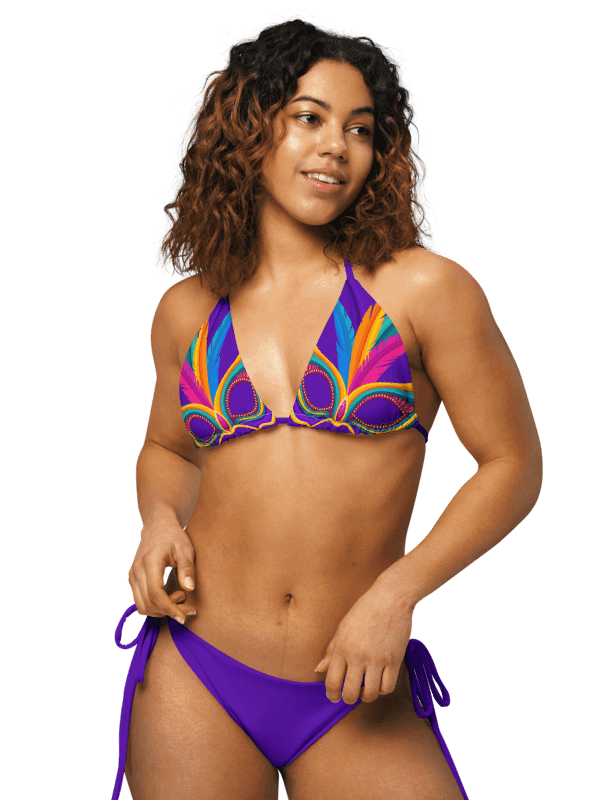 Purple Low Rise Cheeky String Bikini, Mardi Gras Top product image (4)