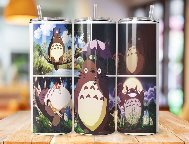 Totoro 20 oz Stainless Steel Tumbler – Studio Ghibli Forest Spirit Design product image (1)
