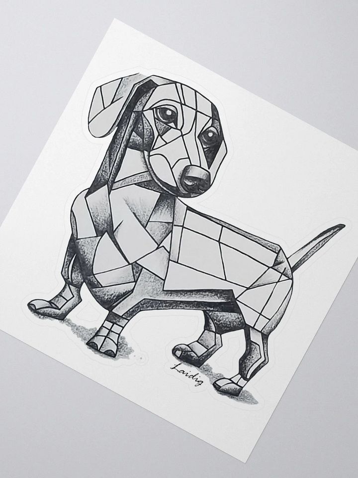 Cubist-inspired wiener dog sticker product image (4)