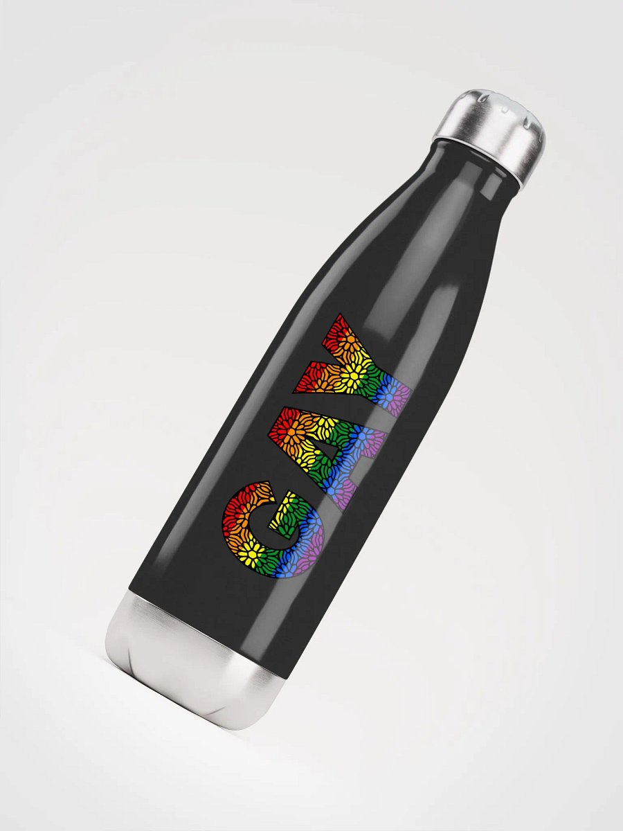 GAY Pride Colors and Flowers Stainless Steel Water Bottle product image (4)
