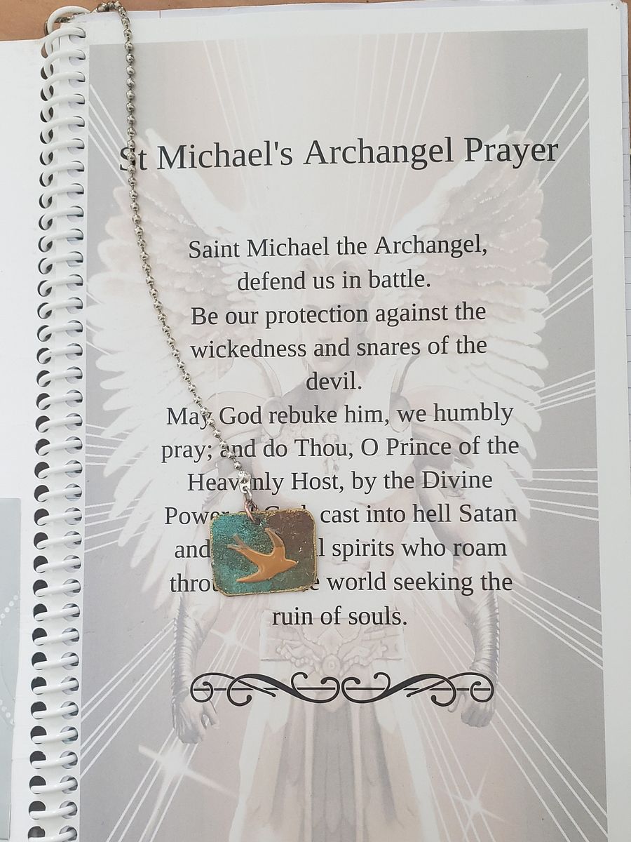 St Michael Prayer Coiled Notebook Handmade product image (3)