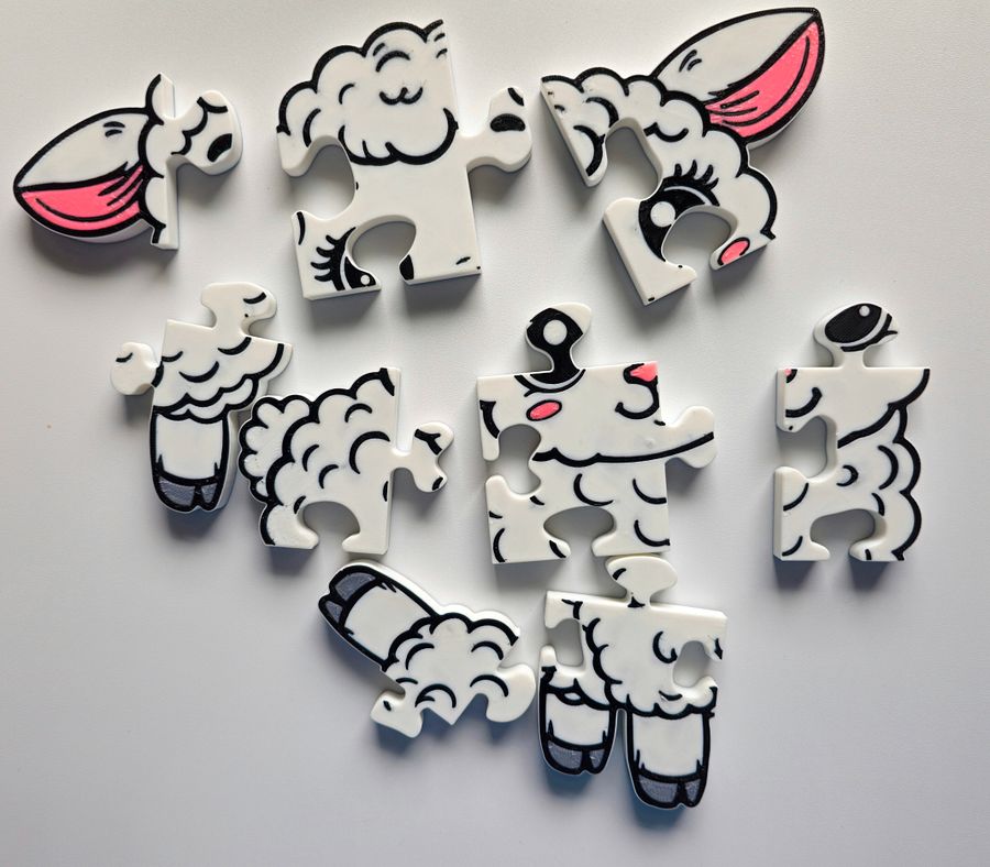 Lamb 3D Printed Jigsaw Puzzle – A Woolly Fun Challenge for Kids! product image (2)