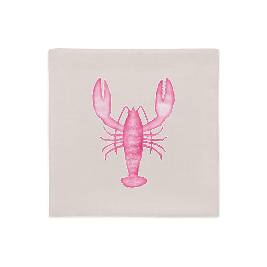 Beige Pink Lobster Pillow case/Beige Pink Hummer Kissenhülle product image (2)