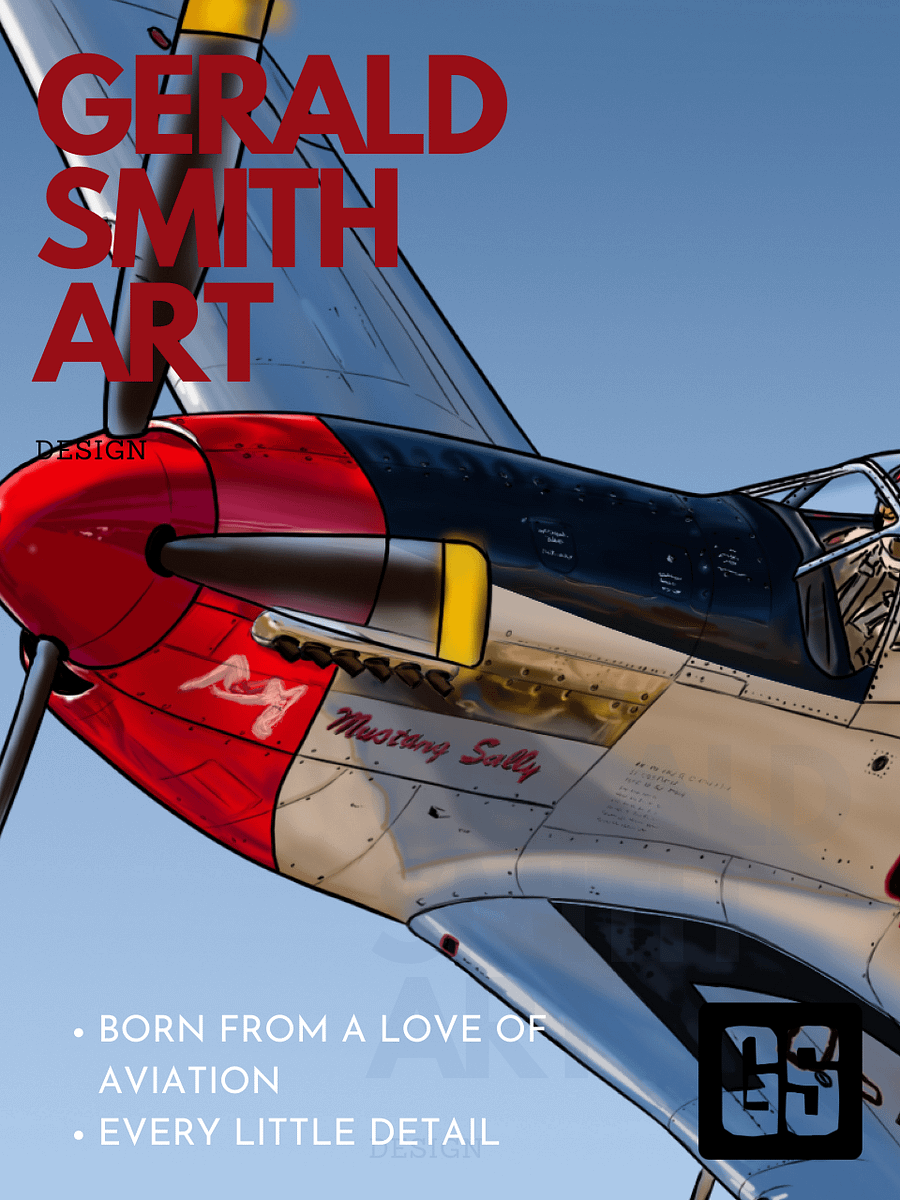 P-51 Mustang Sally Digital Printable Aviation Wall Art Pilot Gift product image (3)