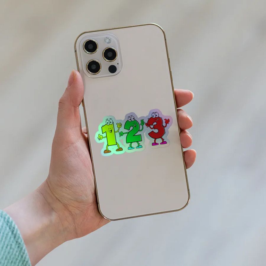 123 NUMBER CARTOON CHARACTER HOLOGRAPHIC STICKER product image (8)