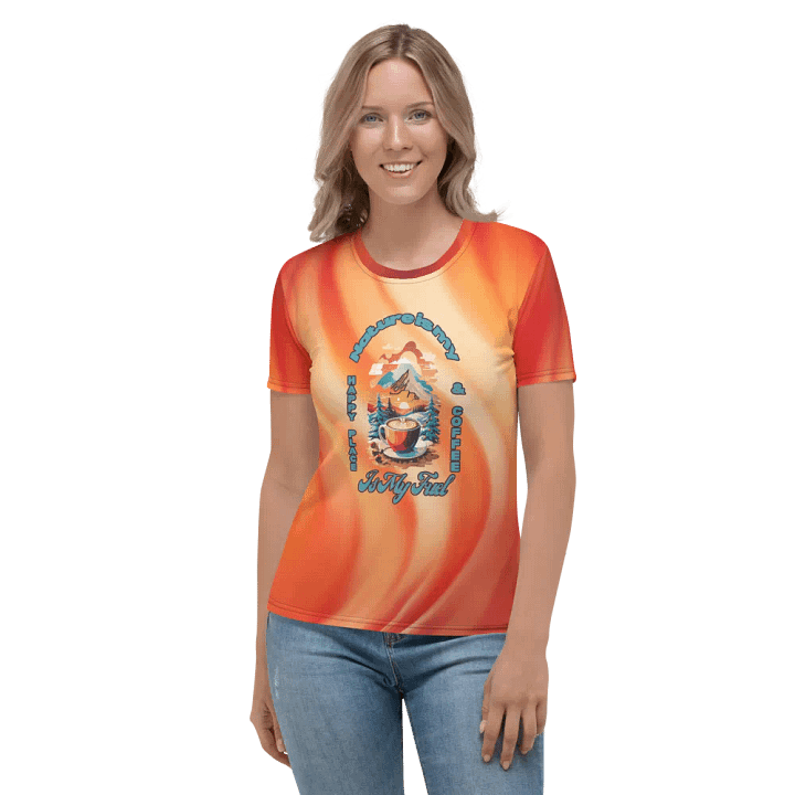 Nature is my Happy Place and Coffee is my Fuel All Over Print T-shirt product image (2)