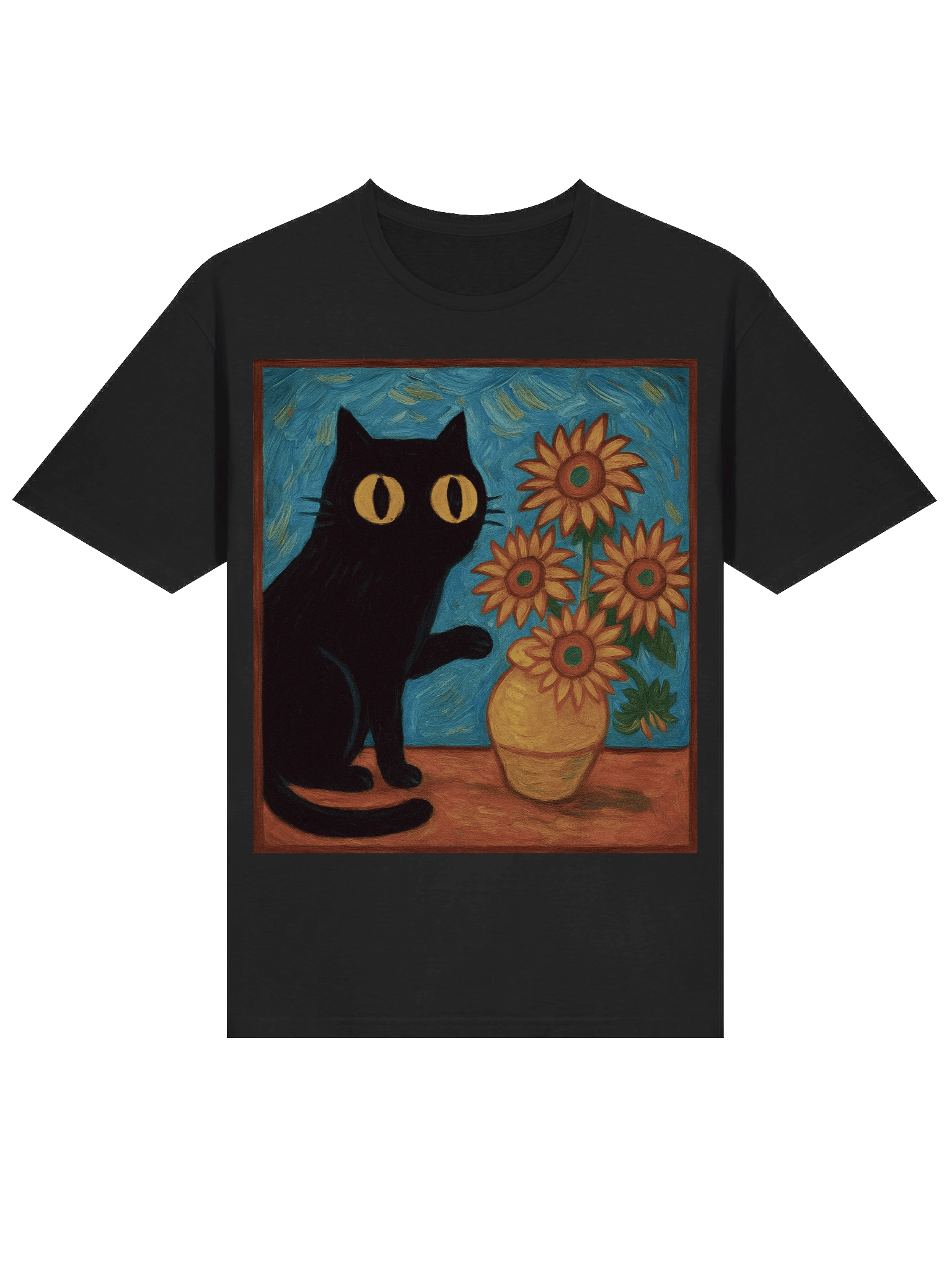 Sunflower Cat Van Gogh T-Shirt product image (14)