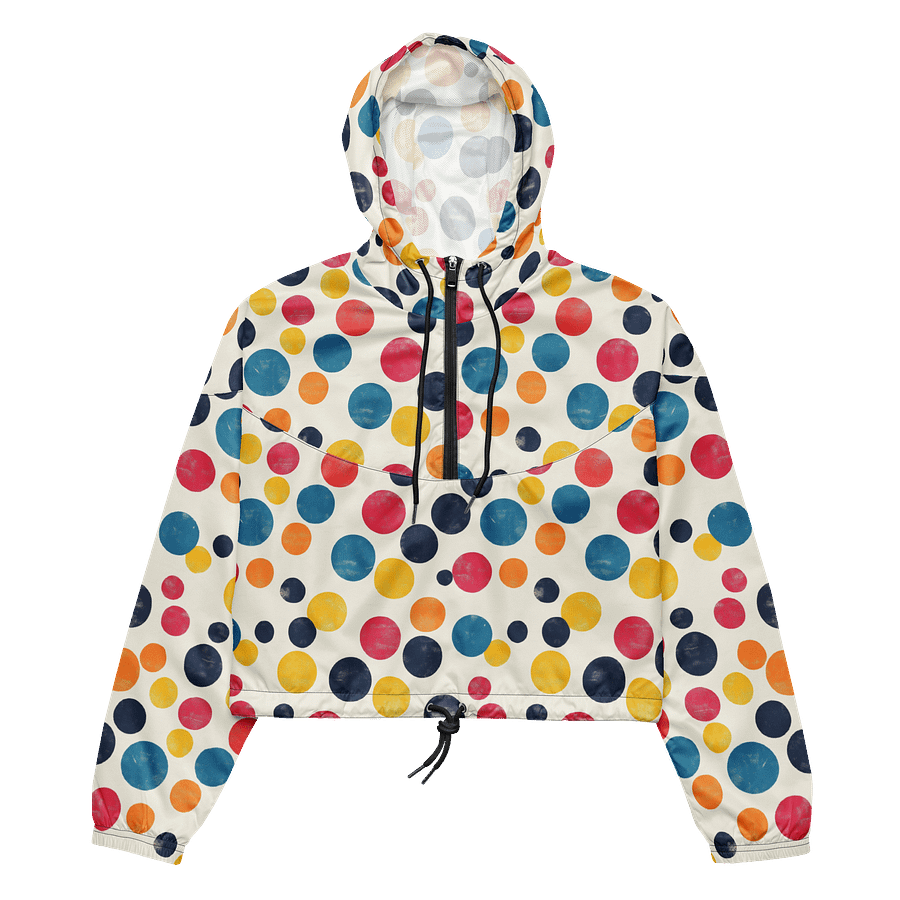 Polka Dot Illusion Vintage Retro Women's Cropped Windbreaker product image (2)