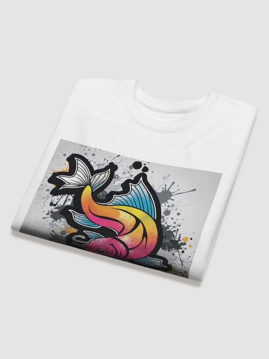 Splash of Koi – A dynamic sweatshirt with a colorful fish in splashy hues. product image (28)