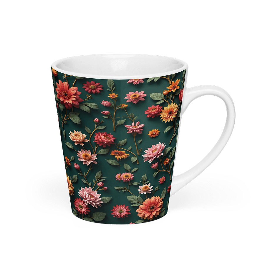 Floral Ceramic Latte Mug 12 oz – Decorative Coffee and Tea Cup for Kitchen and Dining product image (2)
