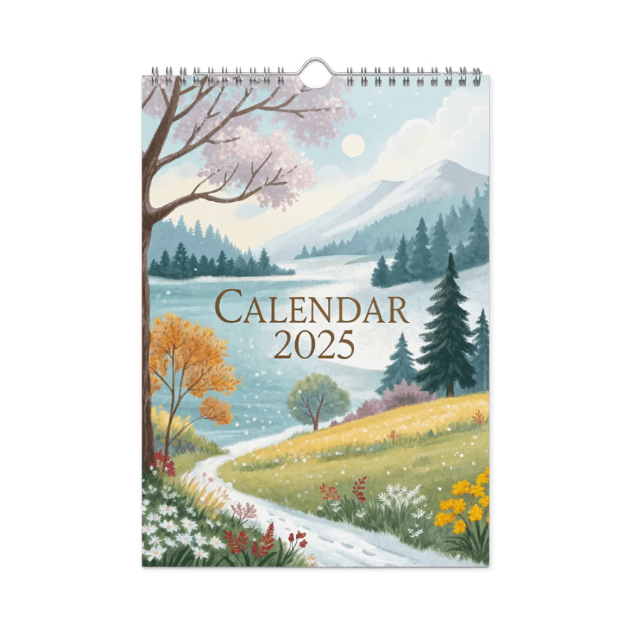 WATERCOLOR SEASONAL SCENES WALL CALENDAR 2025 product image (3)
