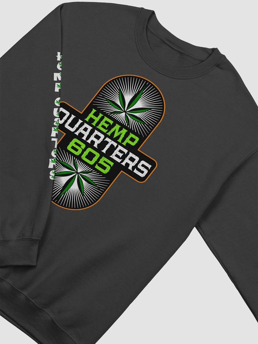 Hemp Quarters Black Sweatshirt Front, Back and Sleeves product image (3)