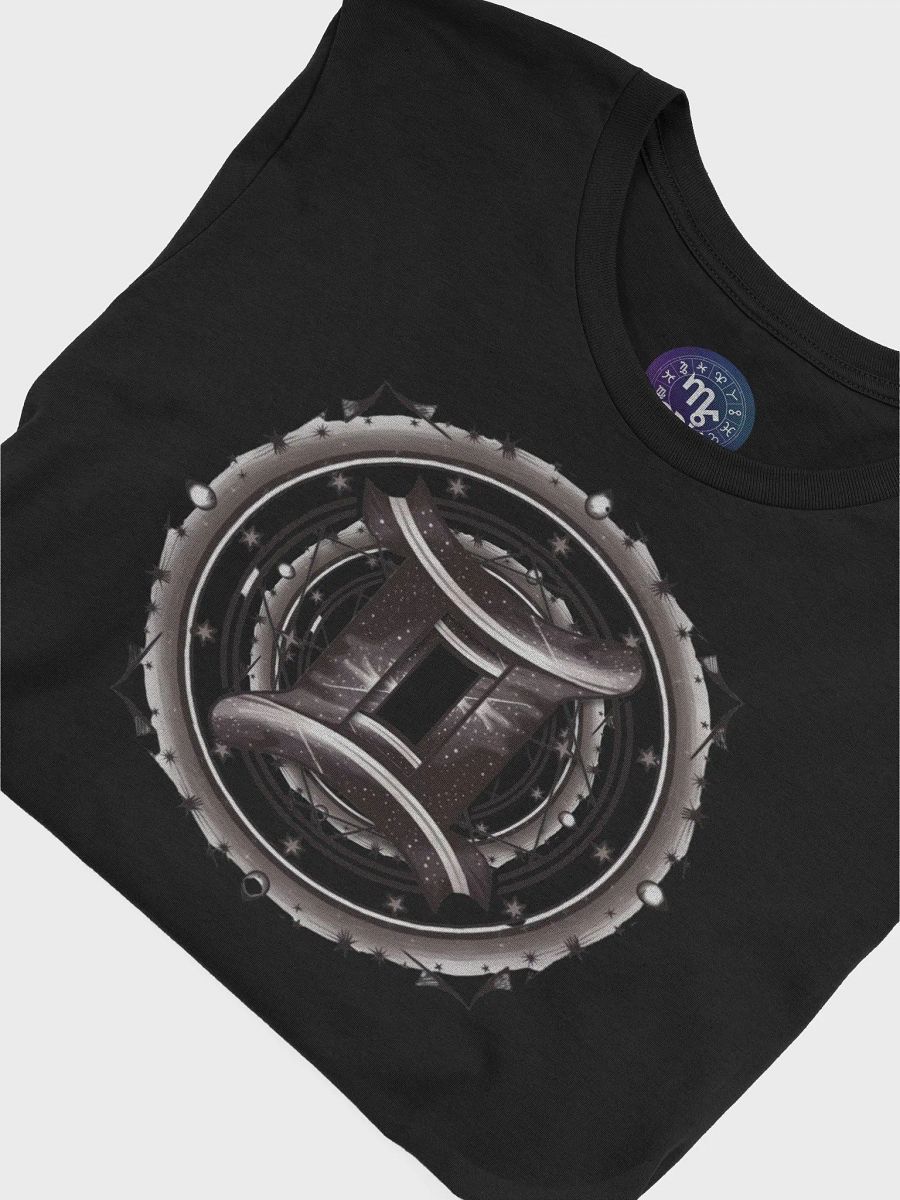Unisex Gemini Zodiac T-Shirt - Futuristic Metallic Symbol, Cosmic Design, Astrology Gift product image (7)