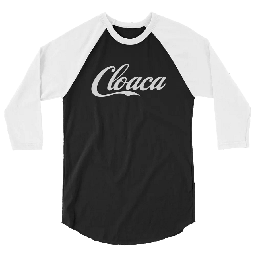 Cloaca Cola raglan (white text) product image (2)