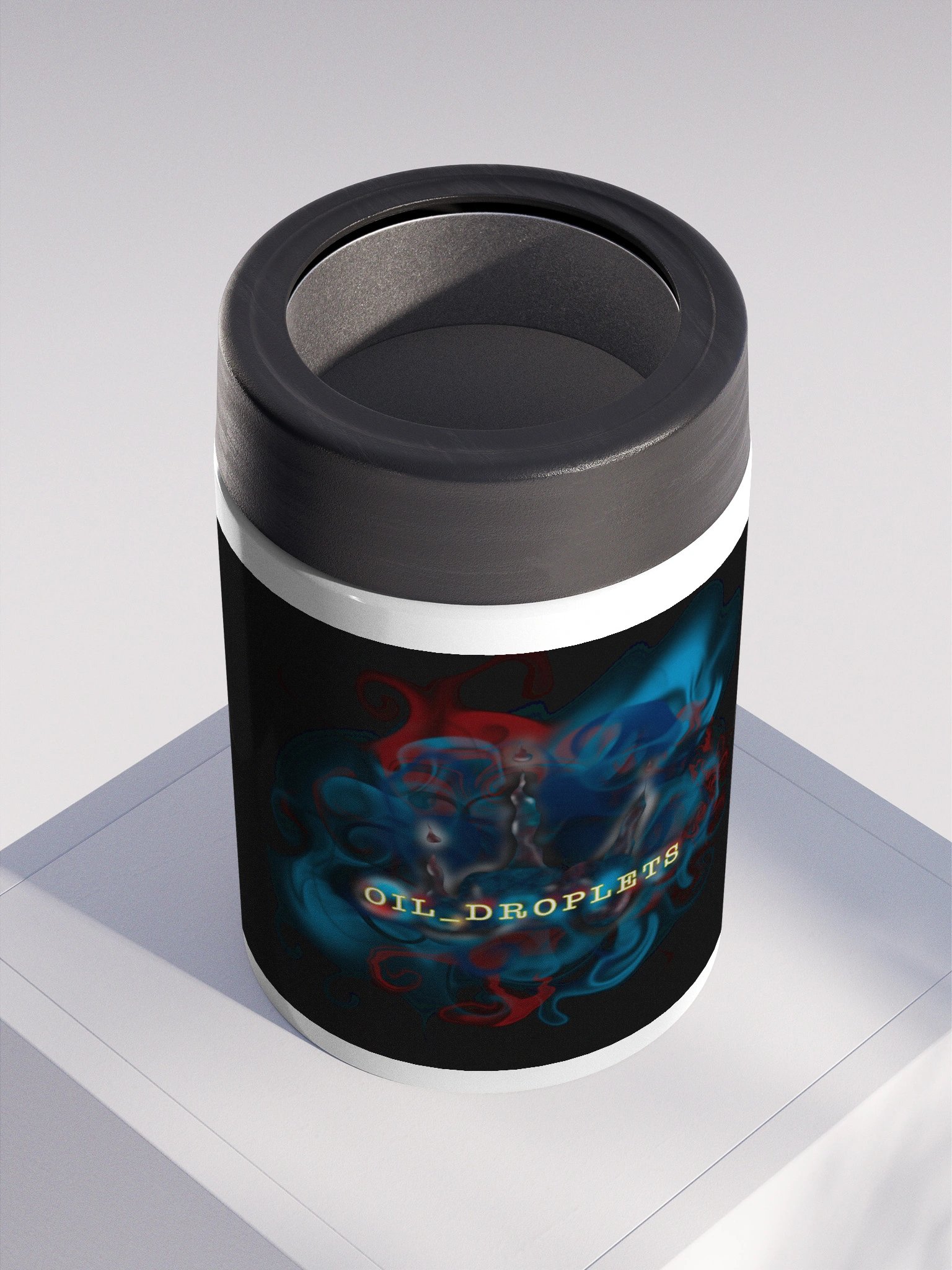 Oil Droplets Stainless Steel Koozie black product image (2)