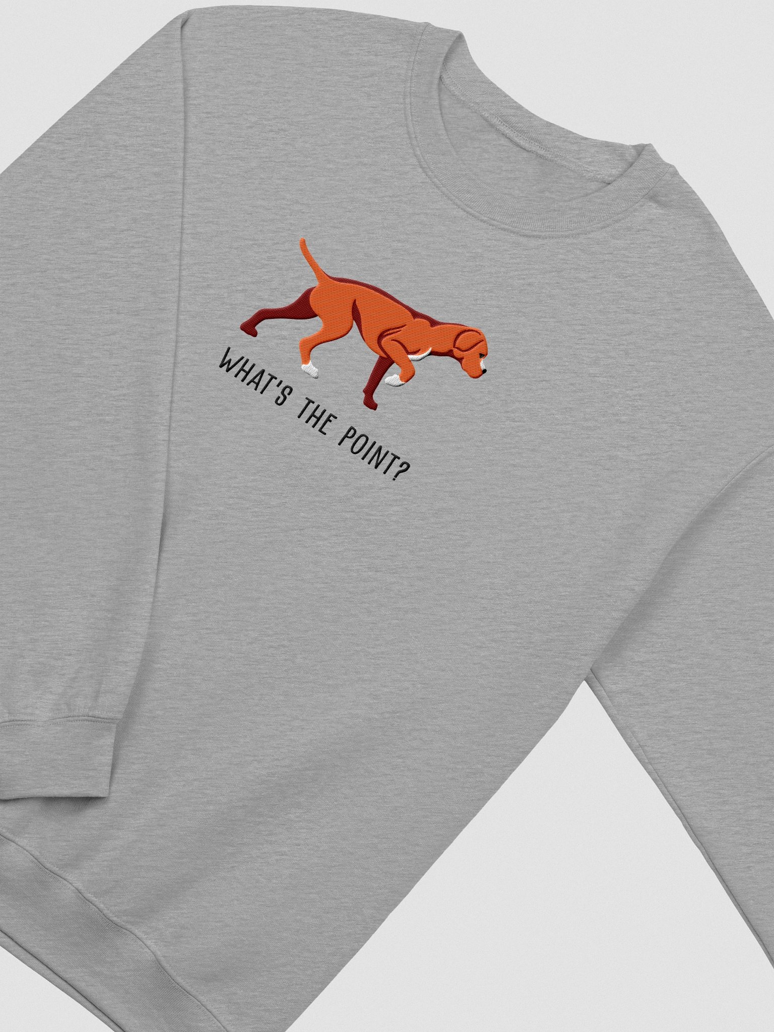 What's the Point? Sweatshirt (Embroidered) of a Portuguese Pointer(Red) product image (6)