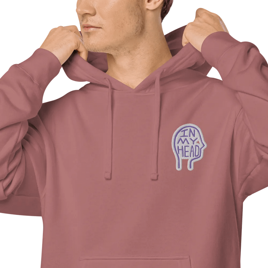 In My Head (L.C. purple bubble design) embroidered pigment hoodie product image (7)